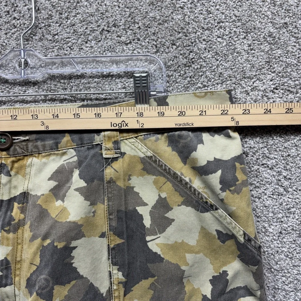 VINTAGE Lifted Research Group Camo Cargo Shorts 44 Yellow Baggy Hip Hop LRG Y2K